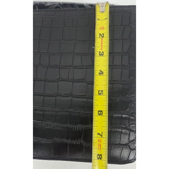 NWT AOTA Black Croc Embossed Vegan Leather Bucket Bag PETA Approved Cruelty Free - Picture 7 of 7